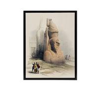 Artery8 Luxor Temple Ramses II Statue D. Roberts Framed Canvas Wall Art in Beige | Size: W18" x H24" Artery8 Beige W18" x H24"