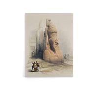 Artery8 Luxor Temple Ramses II Statue D. Roberts Vintage Canvas Wall Art in Beige | Size: W18" x H24" Artery8 Beige W18" x H24"