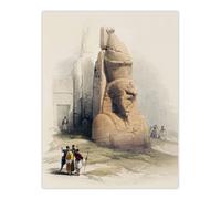 Artery8 Luxor Temple Ramses II Statue D. Roberts Vintage Wall Art Print Poster in Beige | Size: W12" x H16" Artery8 Beige W12" x H16"