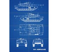 Artery8 M1 Abrams American Main Battle Tank Blueprint Plan XL Giant Panel Poster (8 Sections)