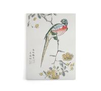 Artery8 Macaw Parrot and Peach Flowers Canvas Wall Art Print Japan : Artwork by Numata Kashu 24x32 Exotic parrot Picture adding colour and energy to bright living spaces or sunrooms
