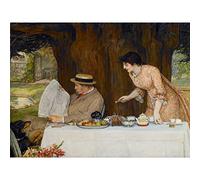 Artery8 Macbeth Our First Tiff Couple Fight Picnic Painting Large Wall Art Poster Print Thick Paper 18X24 Inch