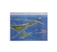 Artery8 Macdonald 1958 Map Cape Cod & The Islands Canvas Wall Art Print in Blue | Size: W24" x H32" Artery8 Blue W24" x H32"