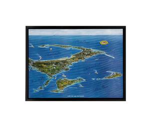 Artery8 Macdonald 1958 Map Cape Cod & The Islands Framed Canvas Wall Art Print in Blue | Size: W18" x H24" Artery8 Blue W18" x H24"