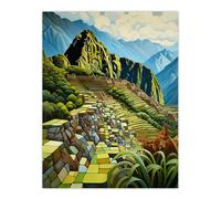 Artery8 Machu Picchu Peru Artwork Stunning Inca Empire Citadel On The Andes Mountains Extra Large XL Unframed Wall Art Poster Print Artery8 Multicolor W24" x H32"