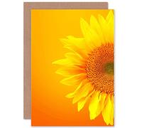 Artery8 Macro Sunflower Petals Greetings Card in Orange Artery8 Orange