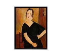 Artery8 Madame Amedee Portrait Black Framed Canvas Wall Art Print 12X16 Artwork By Modigliani : Artistic Wall Piece Adding Sophistication To Living Area Bedroom Or Office Environment