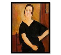 Artery8 Madame Amedee Portrait Wall Art Print Framed Poster 12x16 inch Artwork By Modigliani : Artistic Wall Piece Adding Sophistication To Living Area Bedroom Or Office Environment