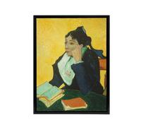 Artery8 Madame Joseph Michel Ginoux Van Gogh Black Framed Canvas Wall Art in Yellow | Size: W18" x H24" Artery8 Yellow W18" x H24"