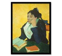 Artery8 Madame Joseph Michel Ginoux Van Gogh Vintage Framed Wall Art Print in Yellow | Size: A4 Artery8 Yellow A4