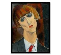 Artery8 Madame Kisling Portrait Framed Wall Art Print A4 Artwork By Modigliani : Decorative Portrait Ideal For Home Gallery Corridor Or Office Creating Timeless Appeal