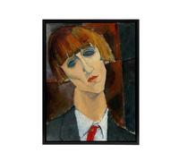 Artery8 Madame Kisling Portrait Modigliani Black Framed Canvas Wall Art | Size: W18" x H24" Artery8 Multicolor W18" x H24"