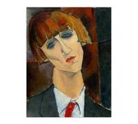 Artery8 Madame Kisling Portrait Modigliani Vintage Wall Art Print Poster | Size: W18" x H24" Artery8 Multicolor W18" x H24"