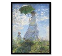 Artery8 Madame Monet and Her Son Wall Art Print Framed Poster 12x16 inch Artwork By Claude Monet : Mother And Child Impression Perfect For Family Room Or Nursery Gentle Emotional Décor