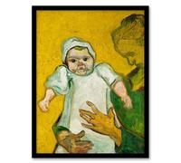 Artery8 Madame Roulin & Her Baby Van Gogh Vintage Framed Wall Art Print in Yellow | Size: W12" x H16" Artery8 Yellow W12" x H16"