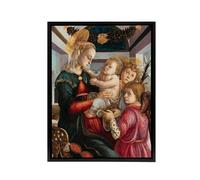 Artery8 Madonna & Child with Angels Botticelli Framed Canvas Wall Art | Size: W18" x H24" Artery8 Multicolor W18" x H24"