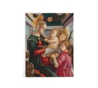 Artery8 Madonna & Child with Angels Botticelli Vintage Canvas Wall Art | Size: W24" x H32" Artery8 Multicolor W24" x H32"