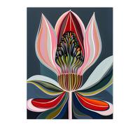 Artery8 Magic Lotus Flower Psychedelic Bloom Design Wall Art Print | Size: W18" x H24" Artery8 Multicolor W18" x H24"