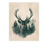 Artery8 Majestic Stag Head Forest Watercolour Design For Living Room Extra Large XL Wall Art Poster Print