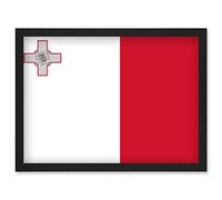 Artery8 Malta National Flag Patriotic Vexillology World Flags Country Region Poster Artwork Framed Wall Art Print A4