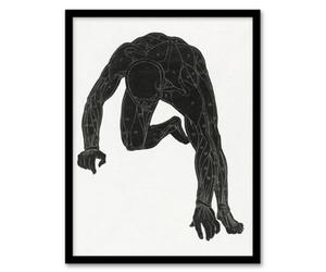 Artery8 Man Muscles Anatomical Silhouette Study Stolk Framed Wall Art Print 12X16"