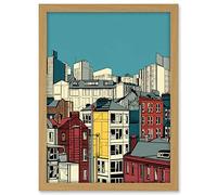 Artery8 Manchester City Architecture Styles Cityscape Artwork Framed A3 Wall Art Print
