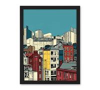 Artery8 Manchester City Architecture Styles Cityscape Artwork Framed Wall Art Print 18X24 Inch