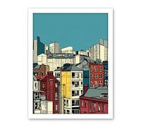 Artery8 Manchester City Architecture Styles Cityscape Artwork Framed Wall Art Print 18X24 Inch