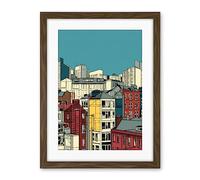 Artery8 Manchester City Architecture Styles Cityscape Artwork Framed Wall Art Print 18X24 Inch