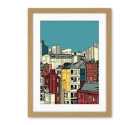 Artery8 Manchester City Architecture Styles Cityscape Artwork Framed Wall Art Print 18X24 Inch