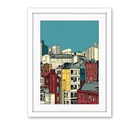 Artery8 Manchester City Architecture Styles Cityscape Artwork Framed Wall Art Print 18X24 Inch