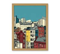 Artery8 Manchester City Architecture Styles Cityscape Artwork Framed Wall Art Print 18X24 Inch