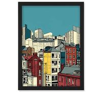 Artery8 Manchester City Architecture Styles Cityscape Artwork Framed Wall Art Print A4
