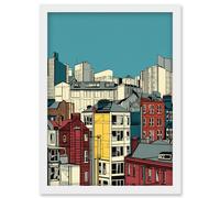 Artery8 Manchester City Architecture Styles Cityscape Artwork Framed Wall Art Print A4