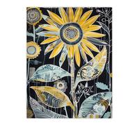 Artery8 Mandala Pattern Sunflower Inverted Design Quirky Wall Art Print in Yellow | Size: W12" x H16" Artery8 Yellow W12" x H16"