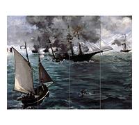 Artery8 Manet Battle USS Kearsarge Css Alabama Painting XL Giant Panel Poster (8 Sections)