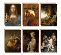 Artery8 Manet Rembrandt Da Vinci Jesus Religion Angel Saviour Mixed Fine Art Greeting Card Pack of 6 in Brown Artery8 Brown