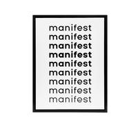 Artery8 Manifest Manifest Manifest Black White Modern Framed Canvas Art Print | Size: W12" x H16" Artery8 White W12" x H16"