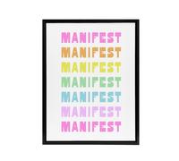 Artery8 Manifest Manifest Manifest Colourful Modern Black Framed Canvas Art | Size: W24" x H32" Artery8 Multicolor W24" x H32"