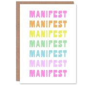 Artery8 Manifest Manifest Manifest Colourful Modern Personalised Good Luck Card