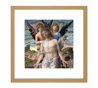 Artery8 Mantegna Christ Suffering Redeemer Painting 8X8 Inch Square Wooden Framed Wall Art Print Picture with Mount in Light Oak Artery8 Light Oak