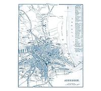 Artery8 Map 1888 Aberdeen City Scotland Plan Chart Art Print Canvas Premium Wall Decor Poster Mural