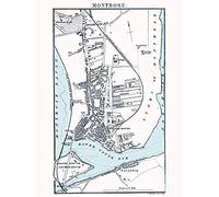 Artery8 Map 1888 Bartholemew Montrose Town Scotland Plan Art Print Canvas Premium Wall Decor Poster Mural