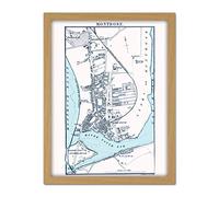 Artery8 Map 1888 Bartholemew Montrose Town Scotland Plan Artwork Framed Wall Art Print 18X24 Inch