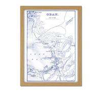 Artery8 Map 1888 Bartholemew Oban Town Scotland Plan Artwork Framed Wall Art Print 18X24 Inch