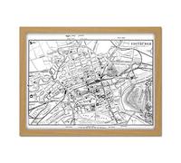 Artery8 Map 1888 Edinburgh City Scotland Plan Chart Artwork Framed Wall Art Print 18X24 Inch