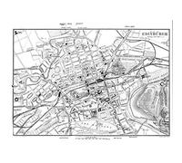 Artery8 Map 1888 Edinburgh City Scotland Plan Chart Premium Wall Art Canvas Print 18X24 Inch