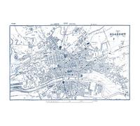 Artery8 Map 1888 Glasgow City Scotland Plan Chart Large Wall Art Poster Print Thick Paper 18X24 Inch