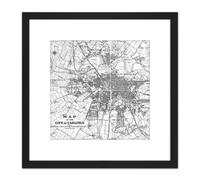 Artery8 Map 1931 Carlisle City England Plan Chart 8X8 Inch Square Wooden Framed Wall Art Print Picture with Mount in Black Artery8 Black