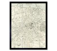 Artery8 Map 1935 Edinburgh City Scotland Plan Chart Art Print Framed Poster Wall Decor 12x16 inch